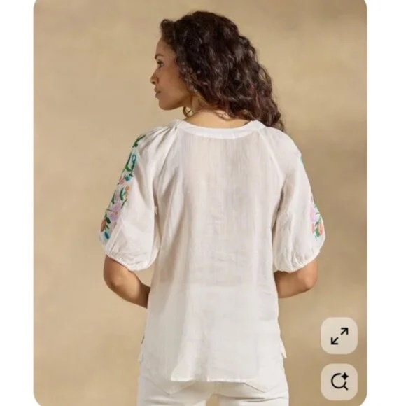 Sundance Vallejo Embroidered Top NWT in White Medium - Picture 2 of 10